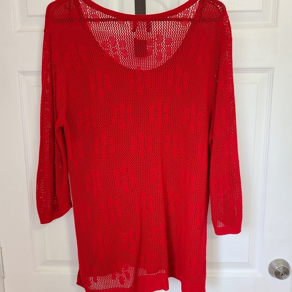 (1345) Caren Sport Woman's Swim Suit Cover-up, Size: 2x Color: Red - Picture 9 of 15